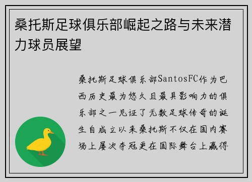 桑托斯足球俱乐部崛起之路与未来潜力球员展望